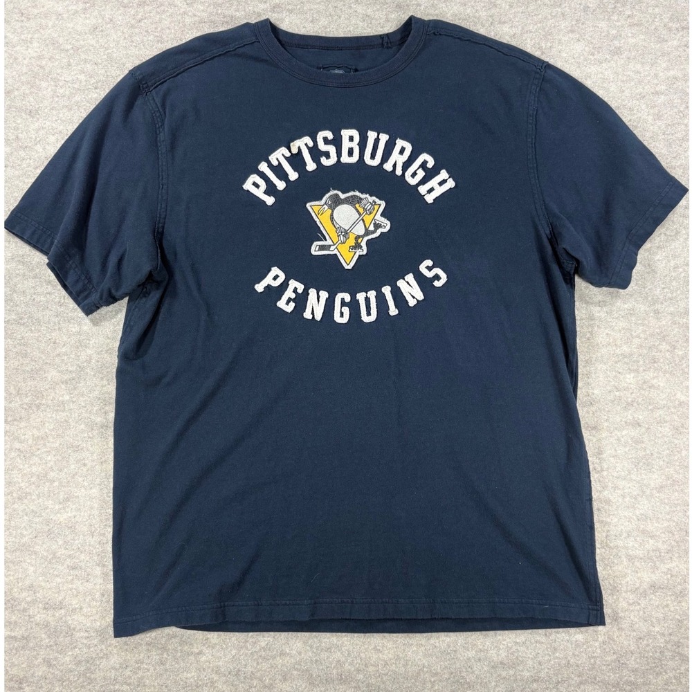 CCM NHL Pittsburgh Penguins T-Shirt Mens XL Navy Blue Graphic Tee 3060A 10